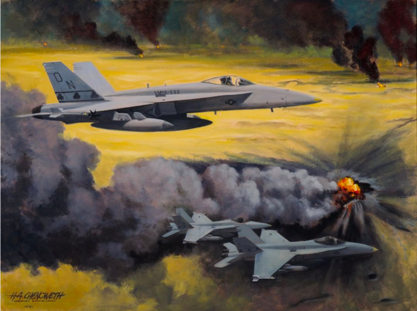 over the oil fields by col h. avery chenoweth usmcr vmfa333